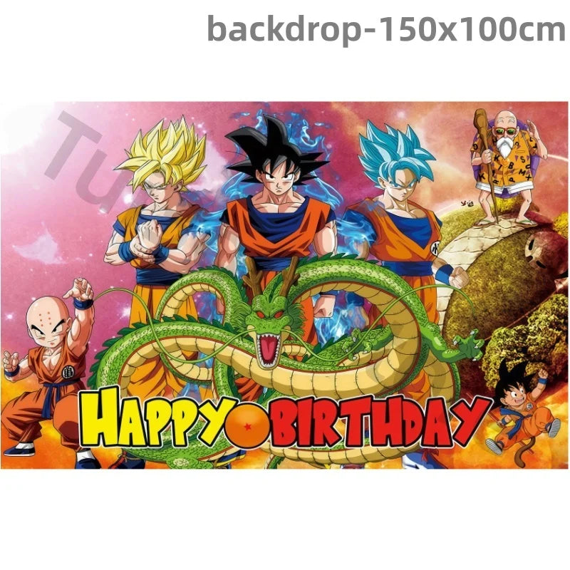 Toile de Fond Dragon Ball - Goku, Shenron, Krillin et Tortue Géniale
