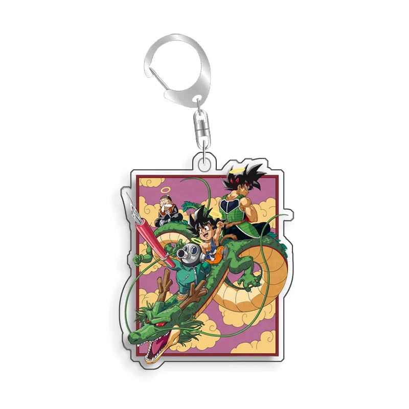 Porte-Clés Dragon Ball - Goku Enfant, Bardock et Shenron