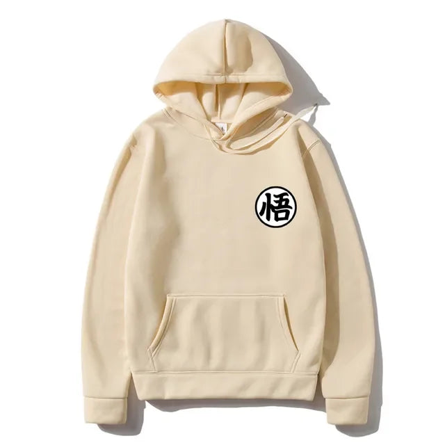Sweat à Capuche Dragon Ball - Petit Emblème de Goku - Beige