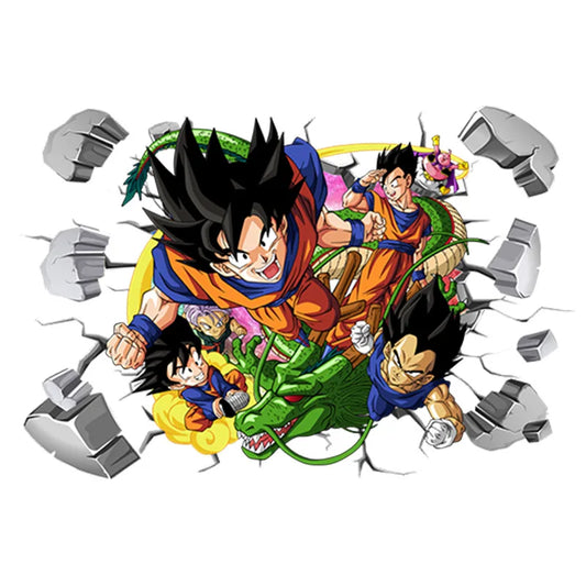 Sticker Mural Dragon Ball - Goku, Gohan et Shenron