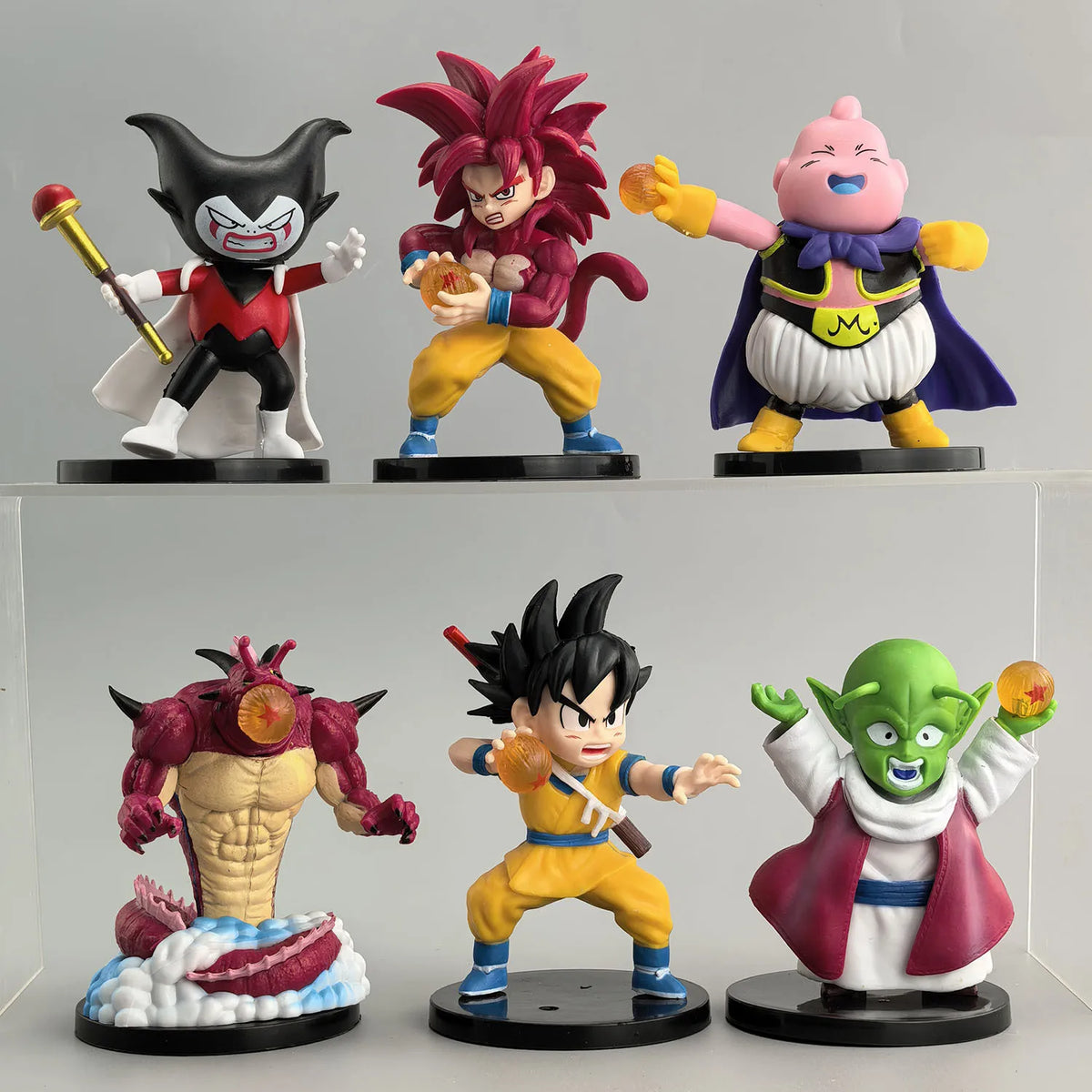 Lot de 6 Figurines Dragon Ball - Goku, Dende, Majin Buu et Gomah (Daima)