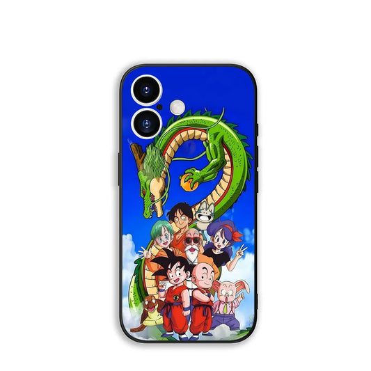 Coque iPhone Dragon Ball - Shenron, Goku Enfant, Bulma et leurs Amis
