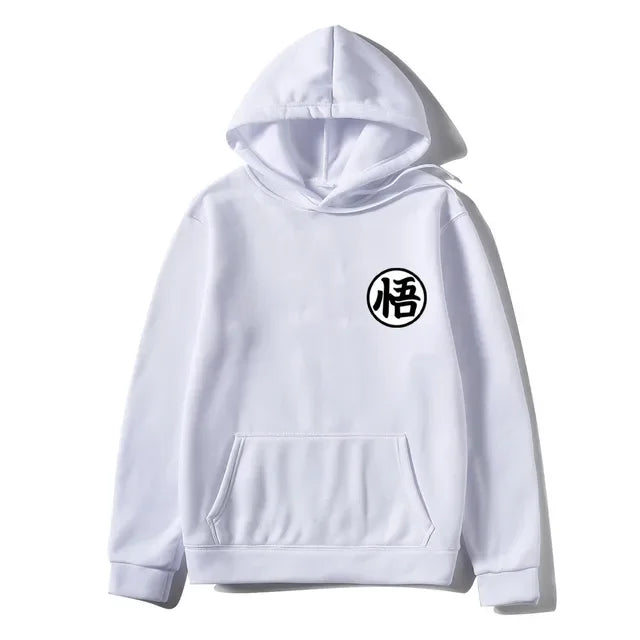 Sweat à Capuche Dragon Ball - Petit Emblème de Goku - Blanc