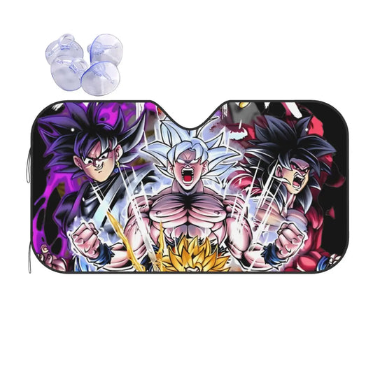 Pare-Soleil Dragon Ball - Goku Ultra Instinct, Goku Black et Goku Super Saiyan 4