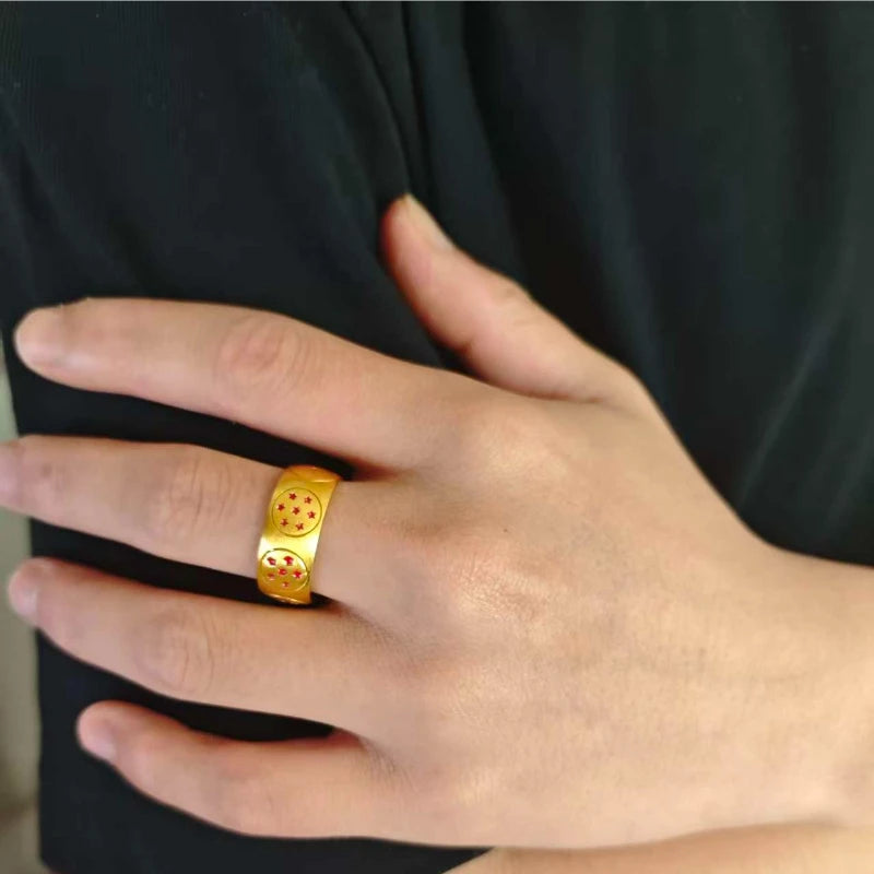 Bague Dragon Ball - Boules de Cristal Gravées