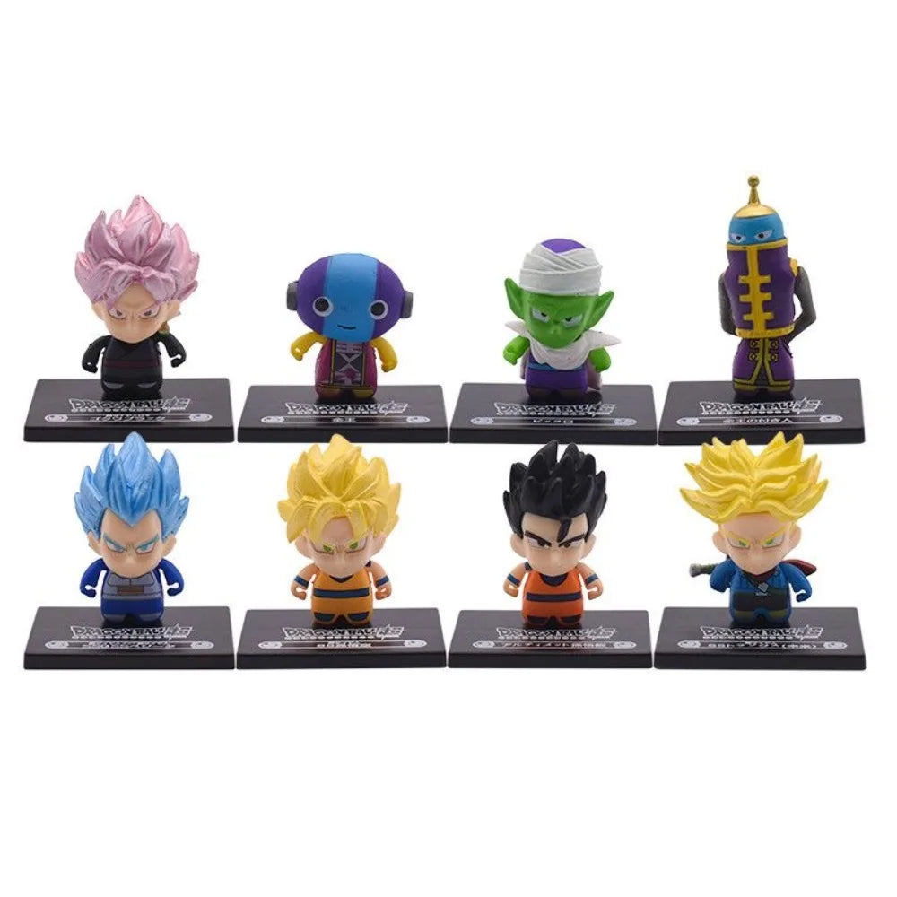 Lot de 8 Mini-Figurines Dragon Ball - Goku Black, Zen'ō et Personnages Chibi