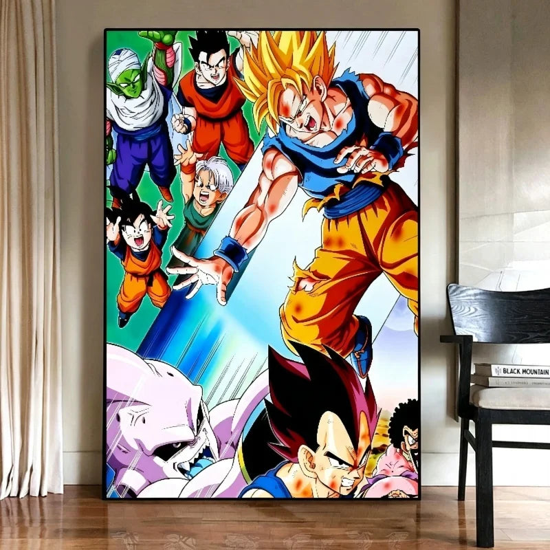 Tableau Dragon Ball - Goku Super Saiyan face à Kid Buu