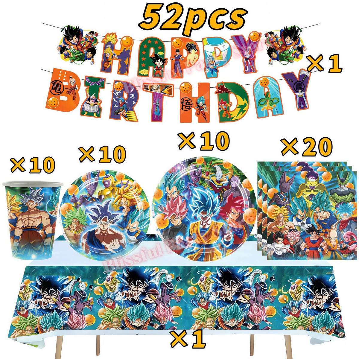 Kit d’Anniversaire Dragon Ball - 52 Pièces
