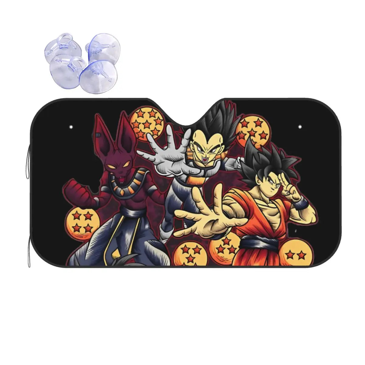 Pare-Soleil Dragon Ball - Beerus, Vegeta et Goku
