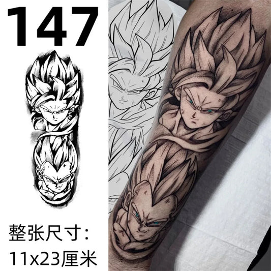 Tatouage Semi-Permanent Dragon Ball - Goku et Vegeta