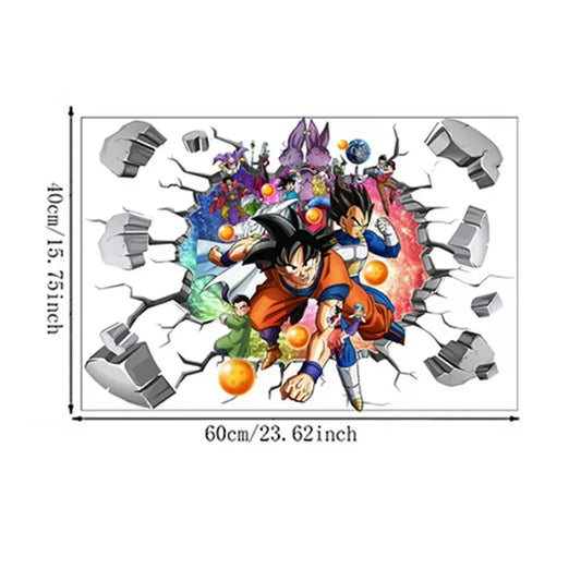 Sticker Mural Dragon Ball - Goku, Vegeta et Beerus