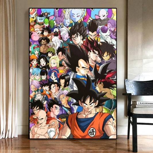 Tableau Dragon Ball - Goku et les Personnages de la Saga